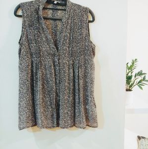 Joie floral black and white100% silk  shirt